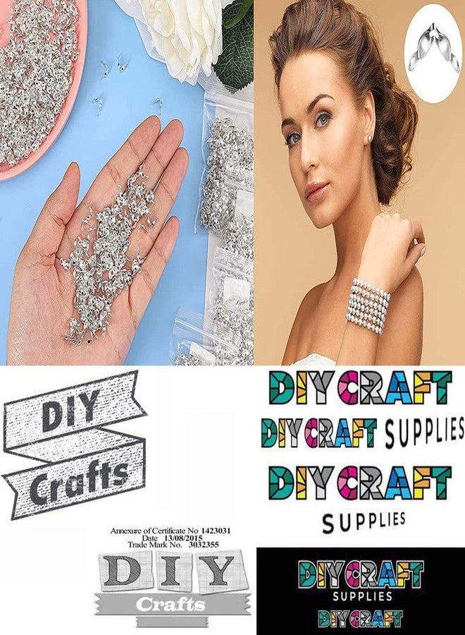 DIY Crafts 500 Pcs, Silver, Bead Tips Knot Covers Clamshell Fold-Over Bead Tips Knot Covers Metal Open Bead Tips Knot Covers for Jewelry Making DIY Finding(500 Pcs, Silver) - Image 5